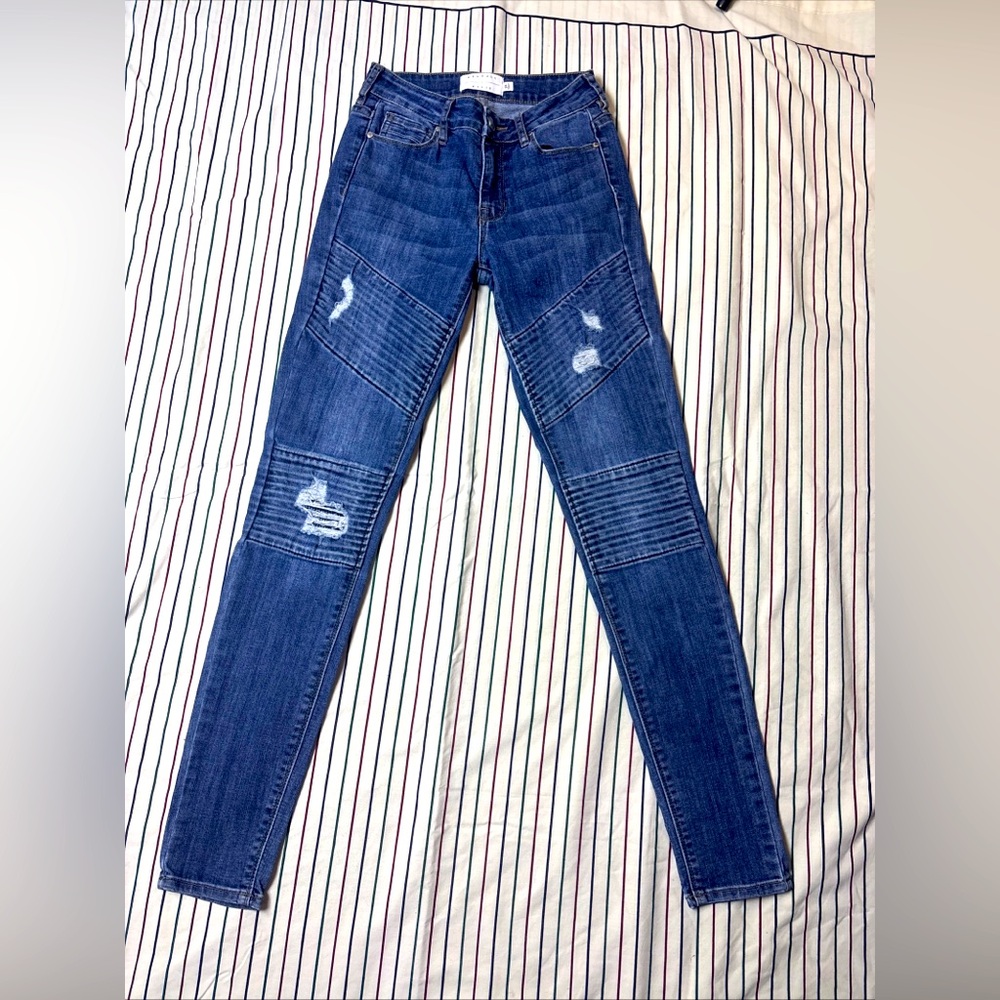 Kendall & Kylie Blue Skinny Jeans with Distressed Details
